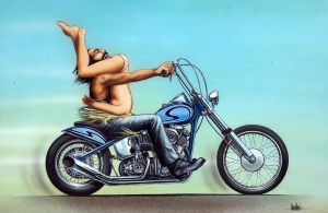 Canvas David Mann Easy Rider Art Print Poster 